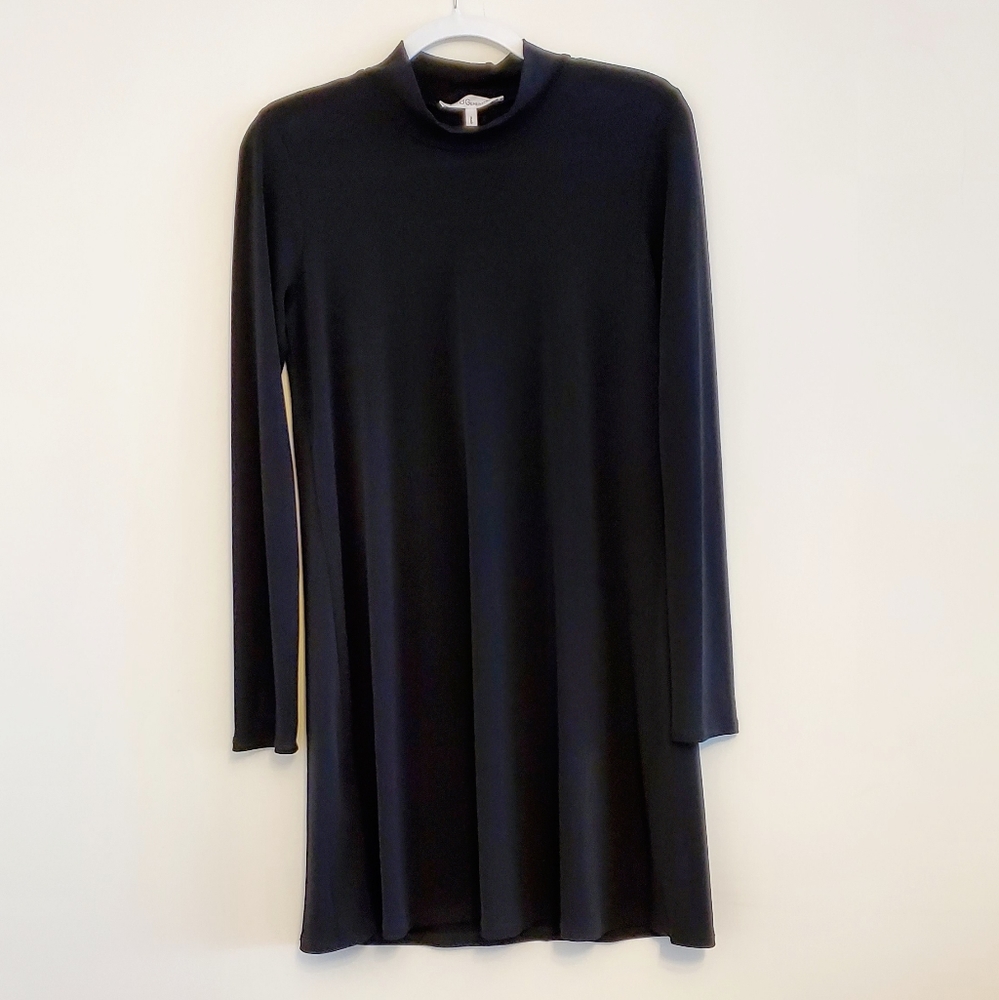 Mock Neck A-line Dress